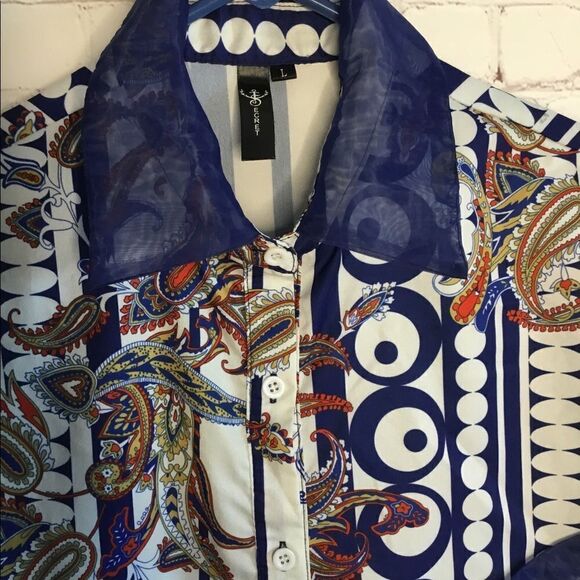 Secret‎ Women's Sleeveless Top Blouse Collared Paisley Print - Picture 2 of 12